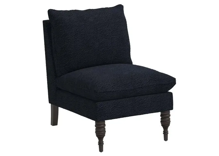 Daphne Bouclé Slipper Chair - Black