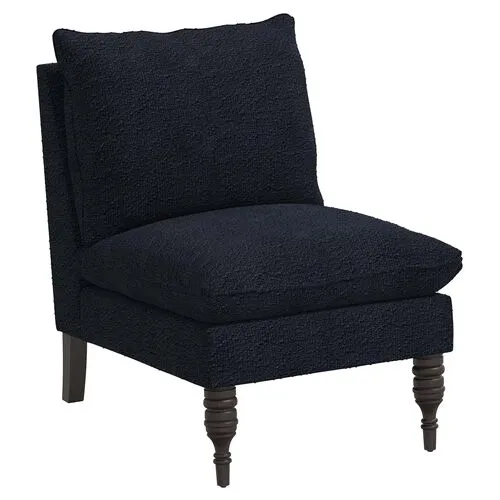 Daphne Bouclé Slipper Chair - Black