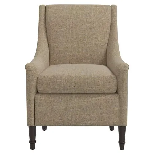 Holmes Linen Accent Chair - Brown, Comfortable, Durable