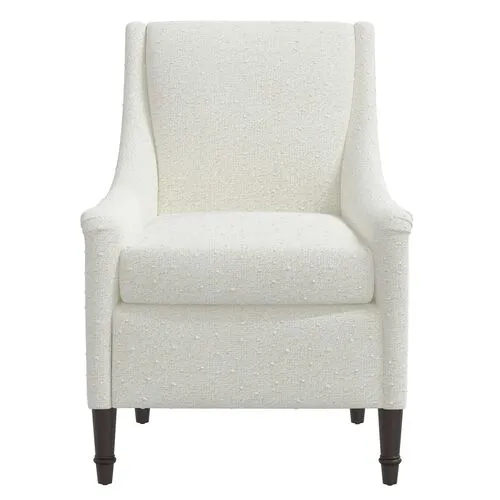 Holmes Bouclé Accent Chair - White, Comfortable, Durable, Cushioned