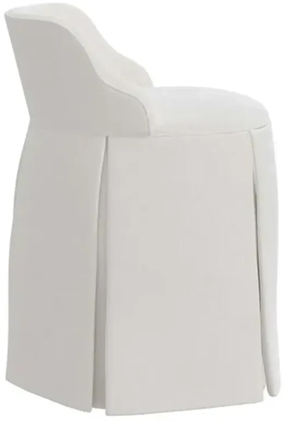 Addie Vanity Stool - Velvet - White - Versatile, Comfortable, Functional - Made in The USA