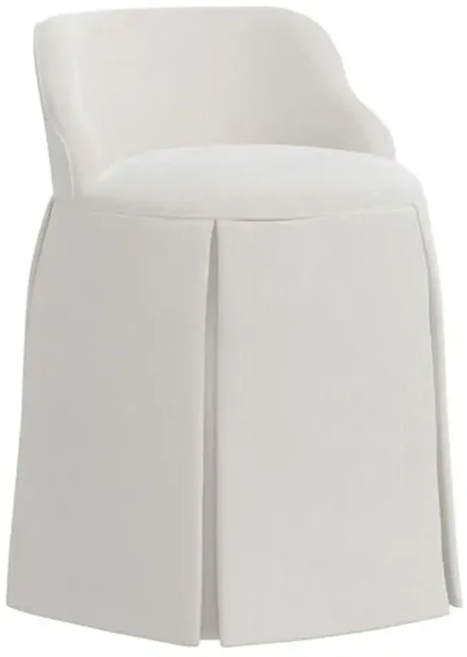 Addie Vanity Stool - Velvet - White - Versatile, Comfortable, Functional - Made in The USA