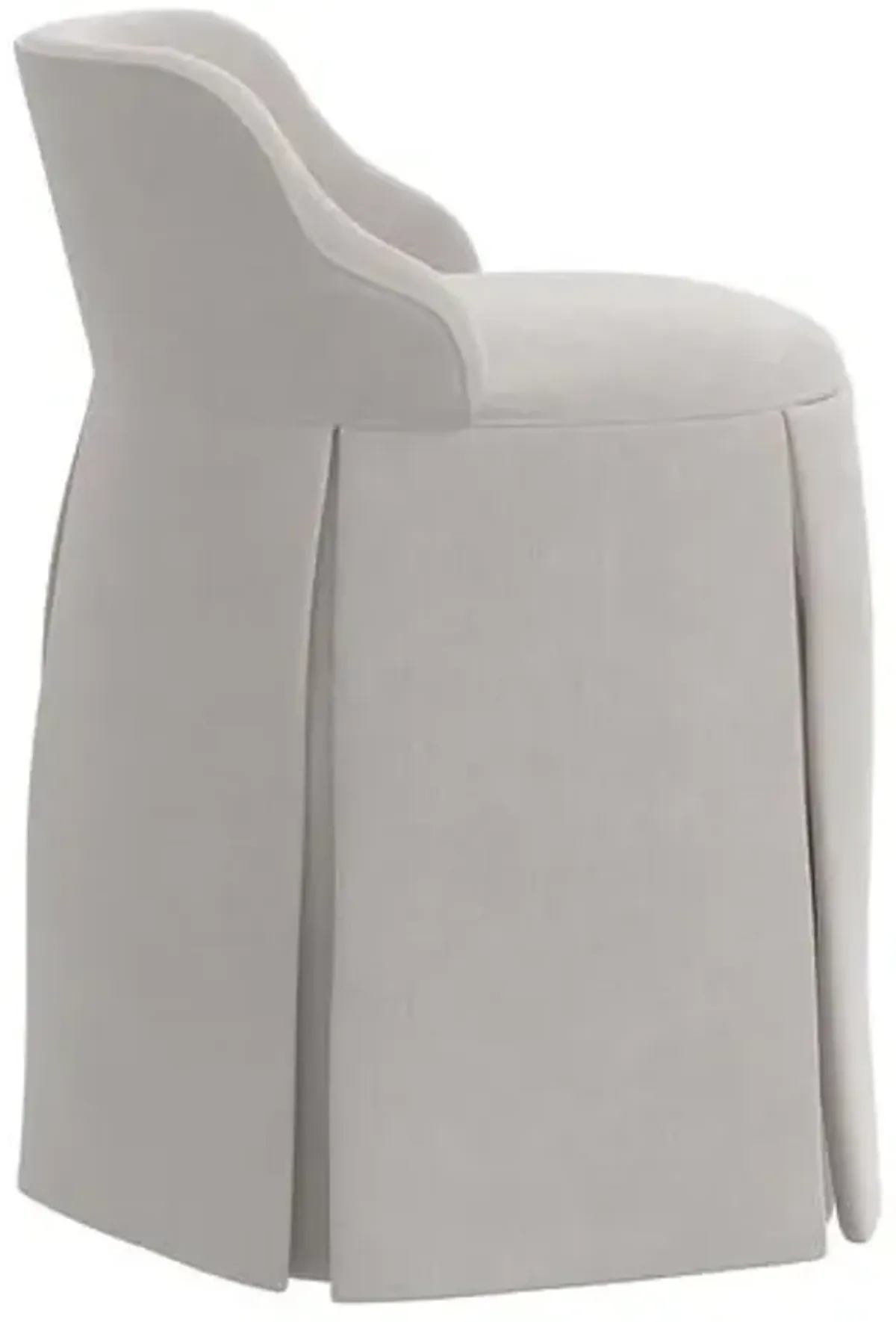 Addie Vanity Stool - Velvet - Gray - Versatile, Comfortable, Functional - Made in The USA