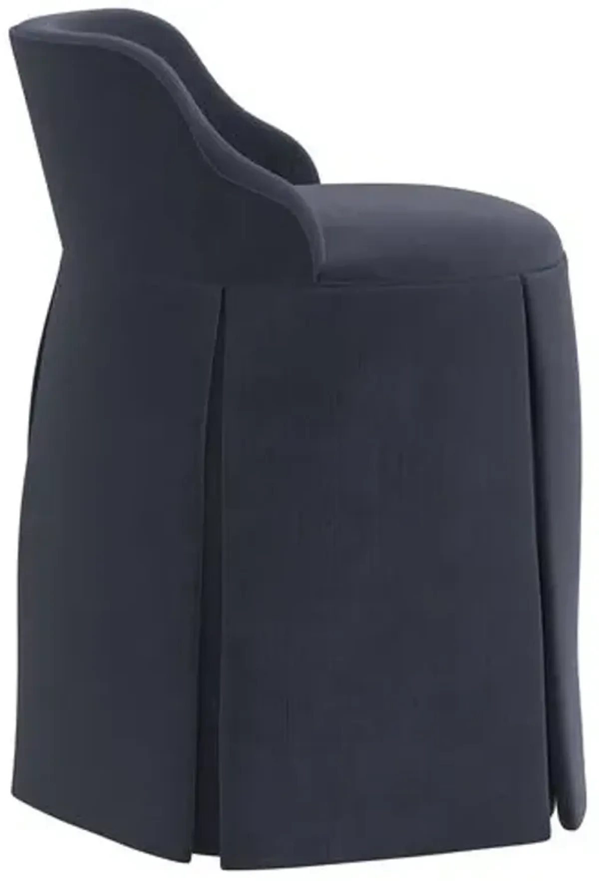 Addie Vanity Stool - Velvet - Blue - Versatile, Comfortable, Functional - Made in The USA