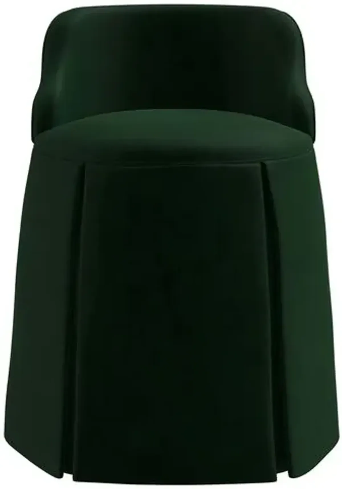 Addie Vanity Stool - Velvet - Green - Versatile, Comfortable, Functional - Made in The USA