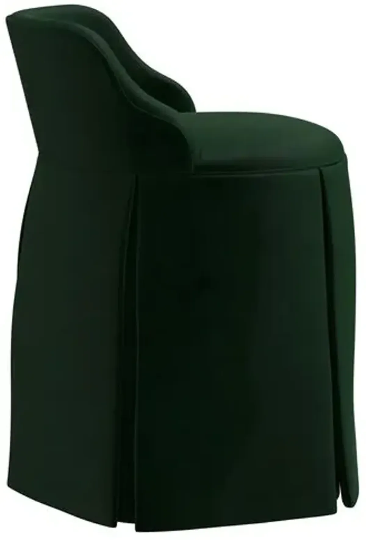 Addie Vanity Stool - Velvet - Green - Versatile, Comfortable, Functional - Made in The USA