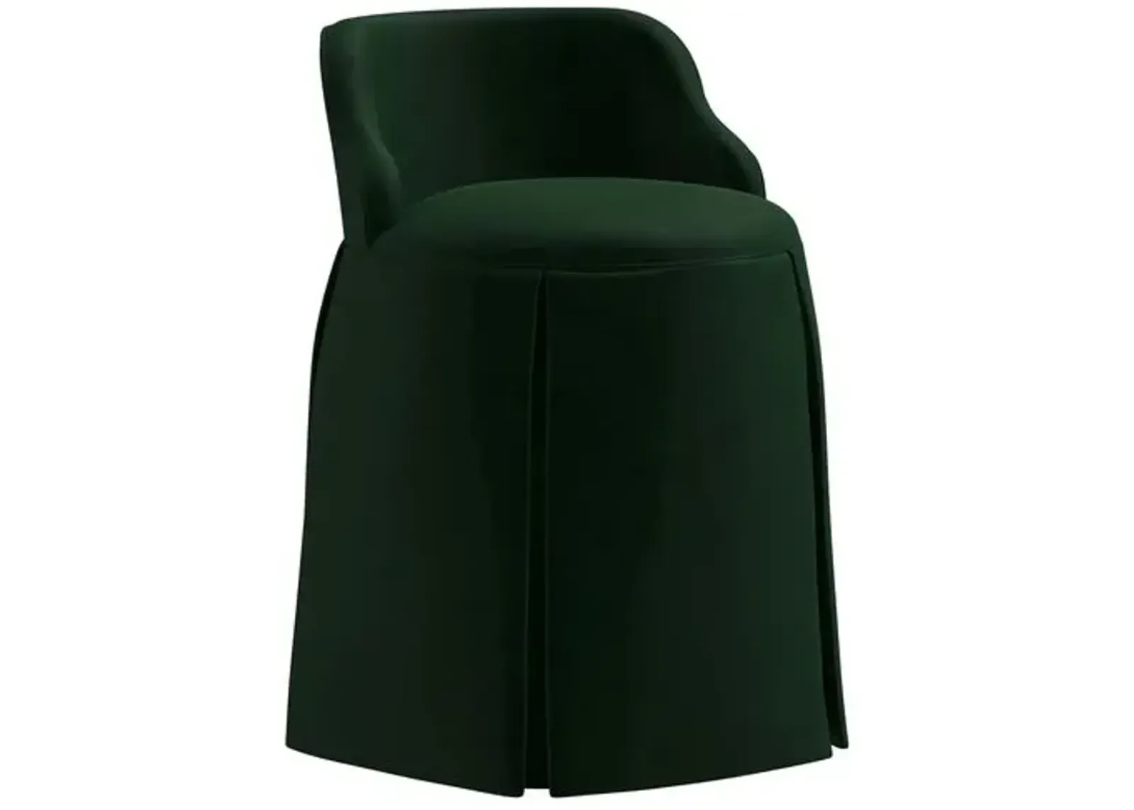 Addie Vanity Stool - Velvet - Green - Versatile, Comfortable, Functional - Made in The USA