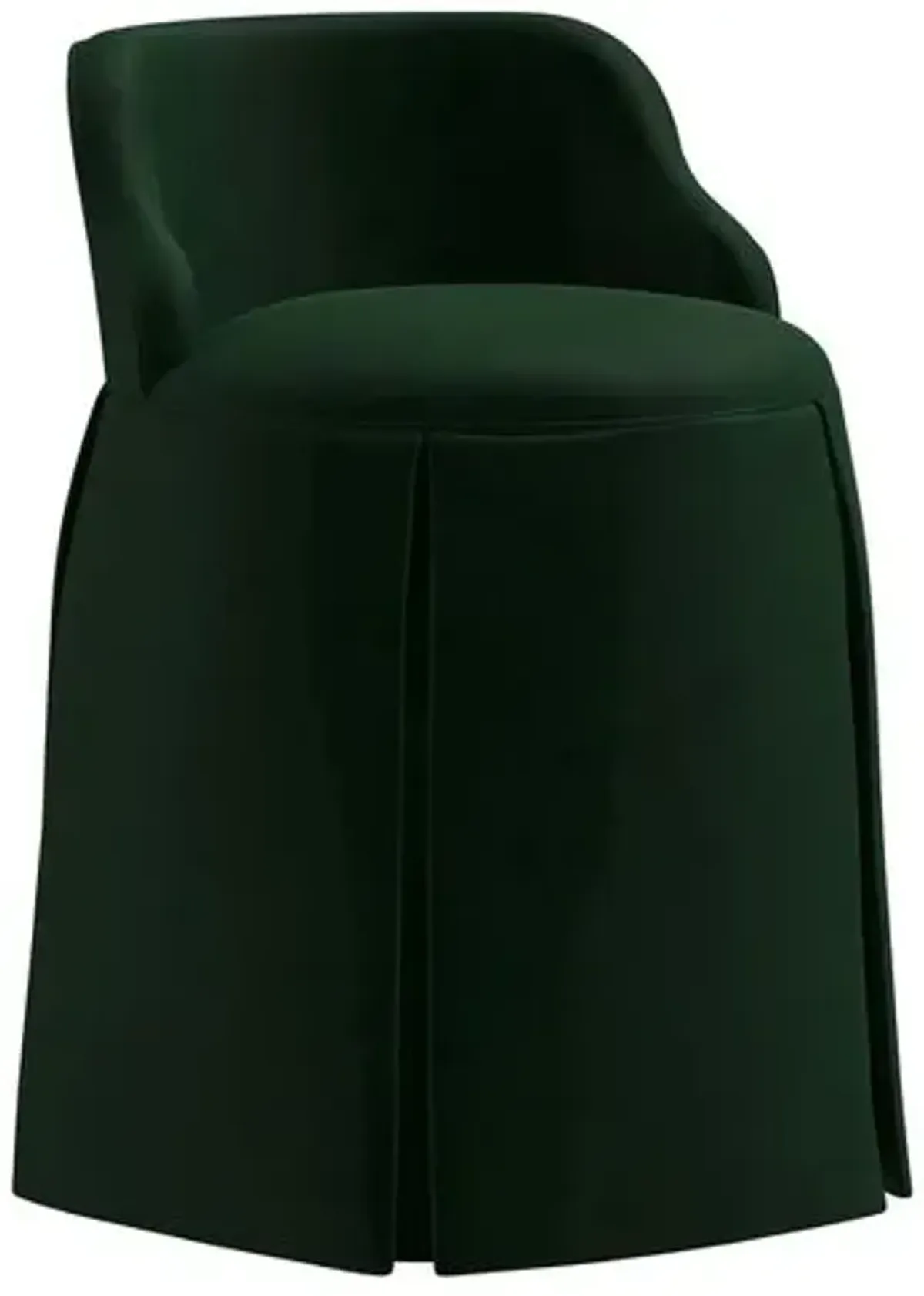 Addie Vanity Stool - Velvet - Green - Versatile, Comfortable, Functional - Made in The USA