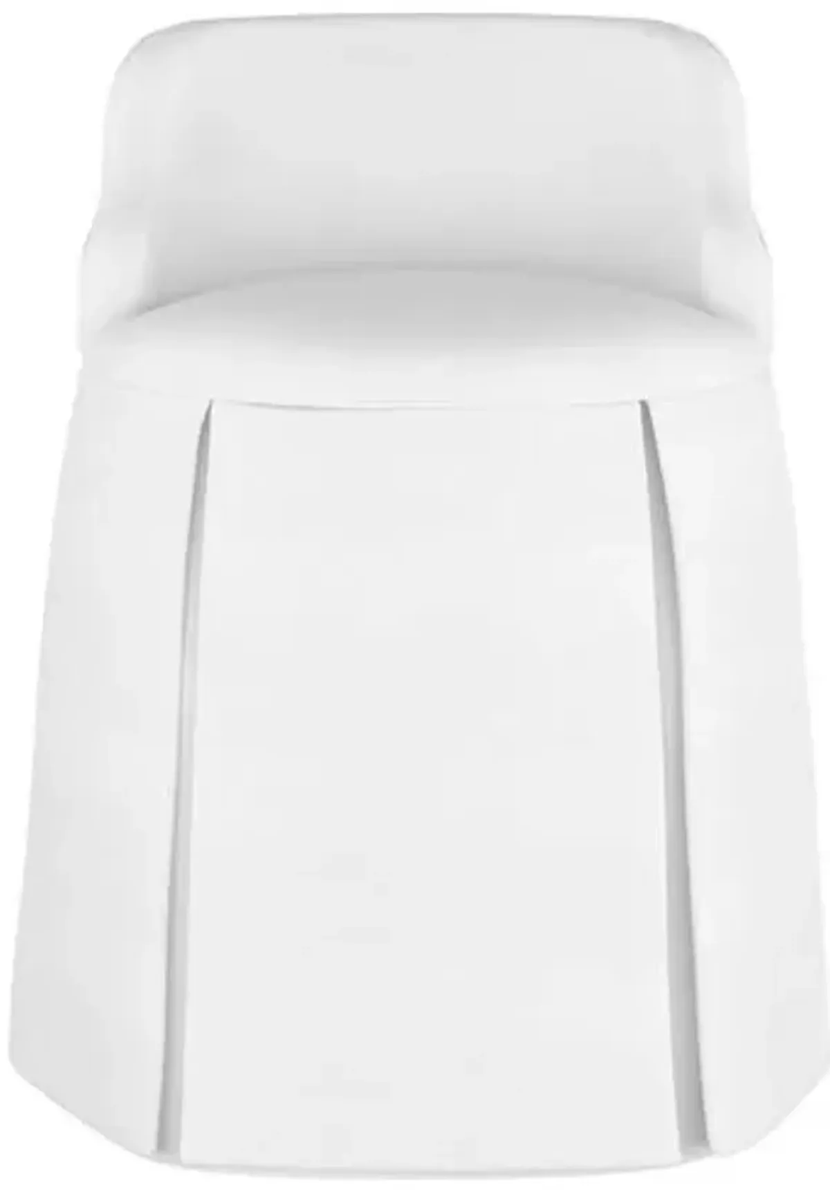 Addie Vanity Stool - Linen - Handcrafed in The USA - White, Sturdy, Contoured Back - Versatile, Comfortable, Functional