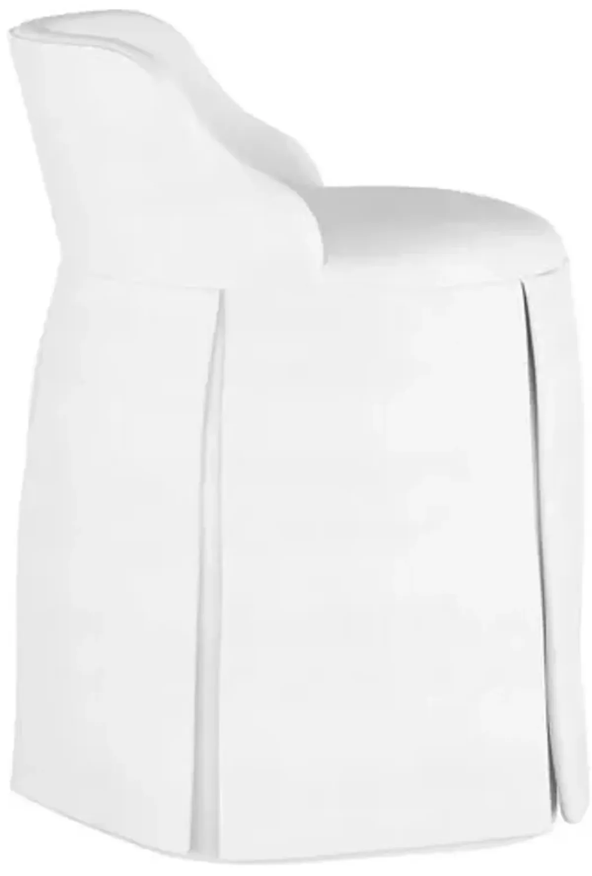 Addie Vanity Stool - Linen - Handcrafed in The USA - White, Sturdy, Contoured Back - Versatile, Comfortable, Functional