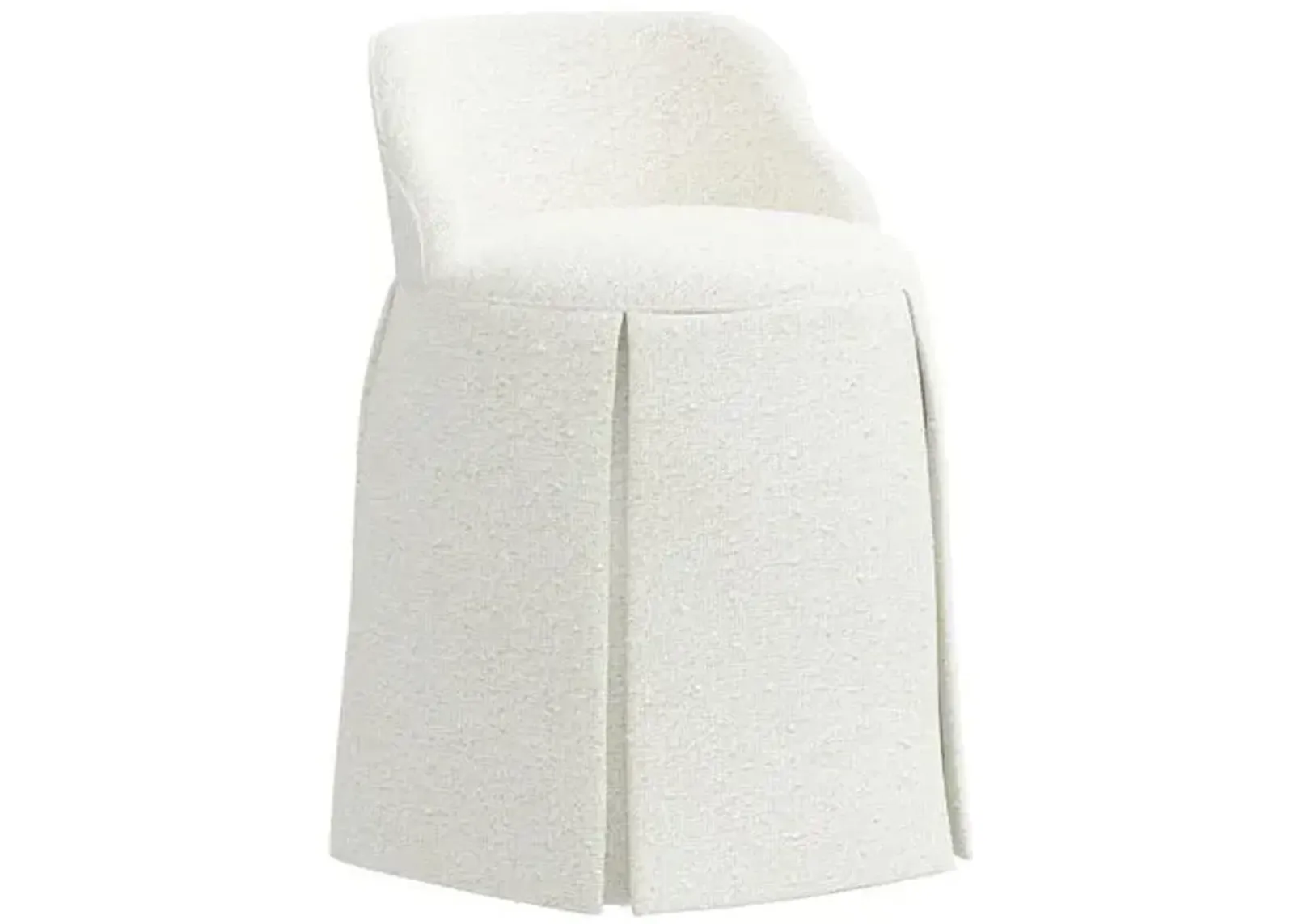 Addie Vanity Stool - Bouclé - White - Versatile, Comfortable, Functional - Made in The USA