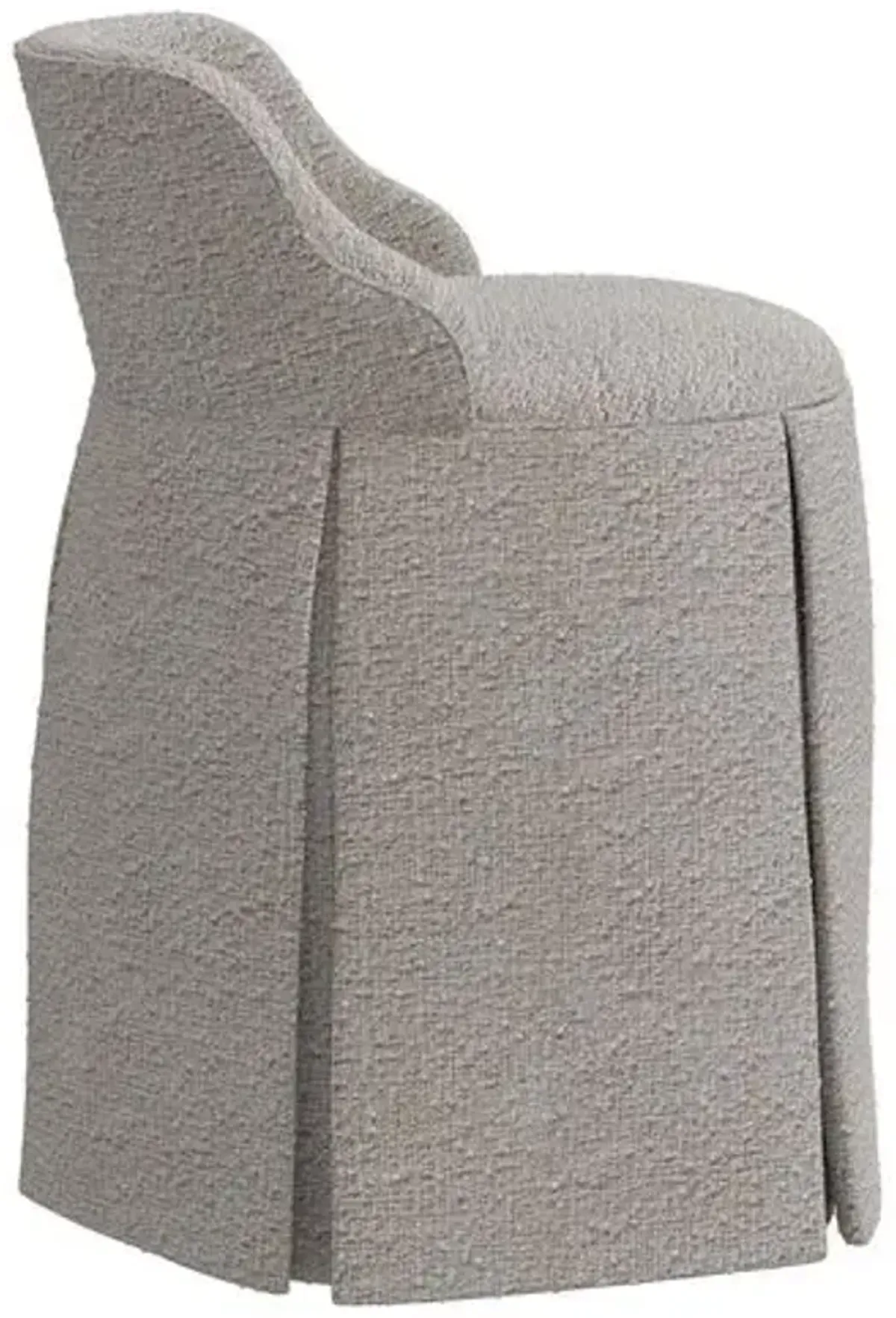 Addie Vanity Stool - Bouclé - Gray - Versatile, Comfortable, Functional - Made in The USA