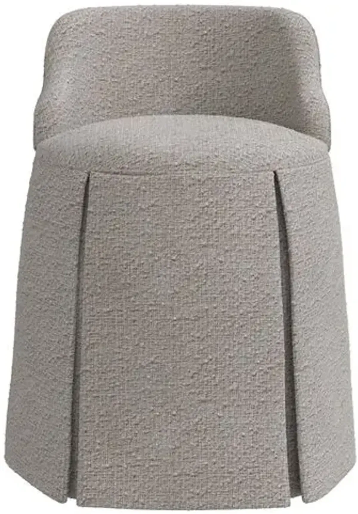 Addie Vanity Stool - Bouclé - Gray - Versatile, Comfortable, Functional - Made in The USA