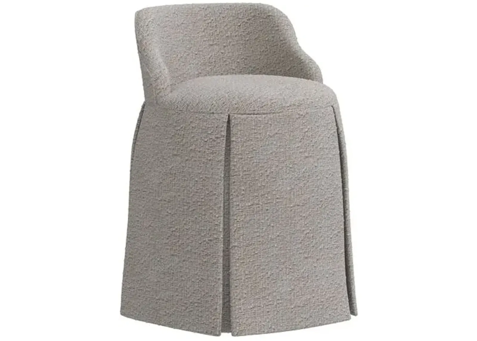 Addie Vanity Stool - Bouclé - Gray - Versatile, Comfortable, Functional - Made in The USA