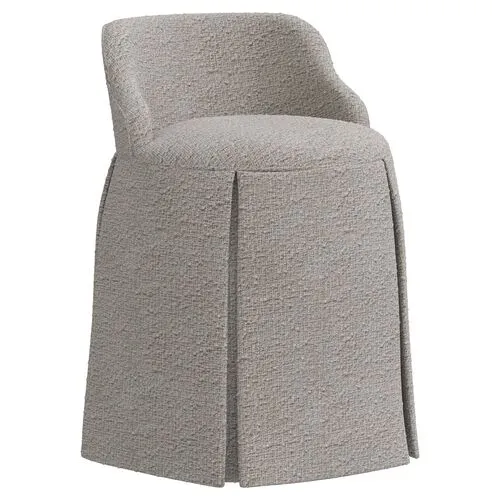 Addie Vanity Stool - Bouclé - Gray - Versatile, Comfortable, Functional - Made in The USA