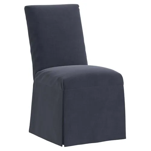 Owen Velvet Slipcover Side Chair - Blue