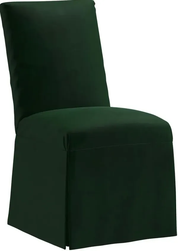 Owen Skirted Slipcover Side Chair, Velvet