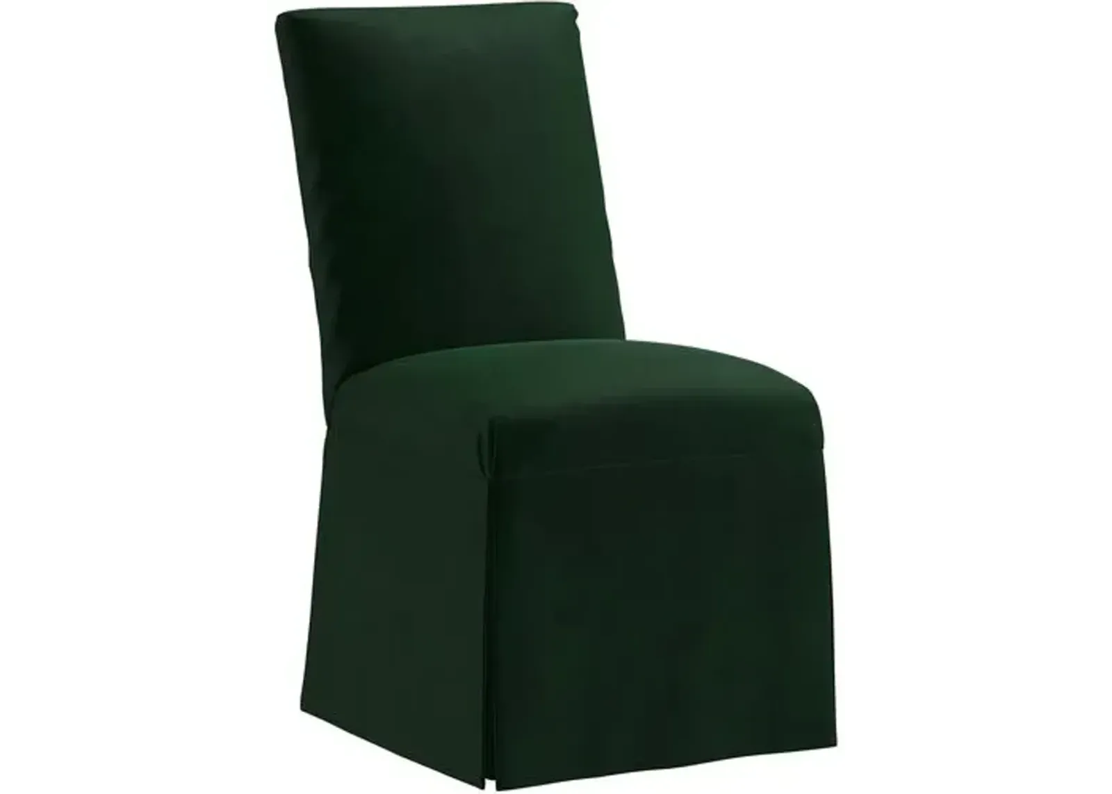 Owen Velvet Slipcover Side Chair - Green