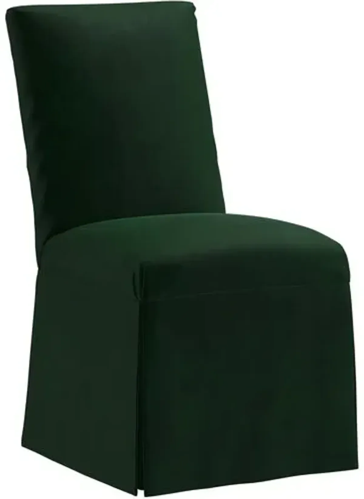 Owen Velvet Slipcover Side Chair - Green