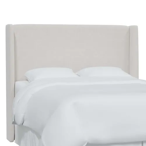 Kelly Velvet Wingback Headboard - White