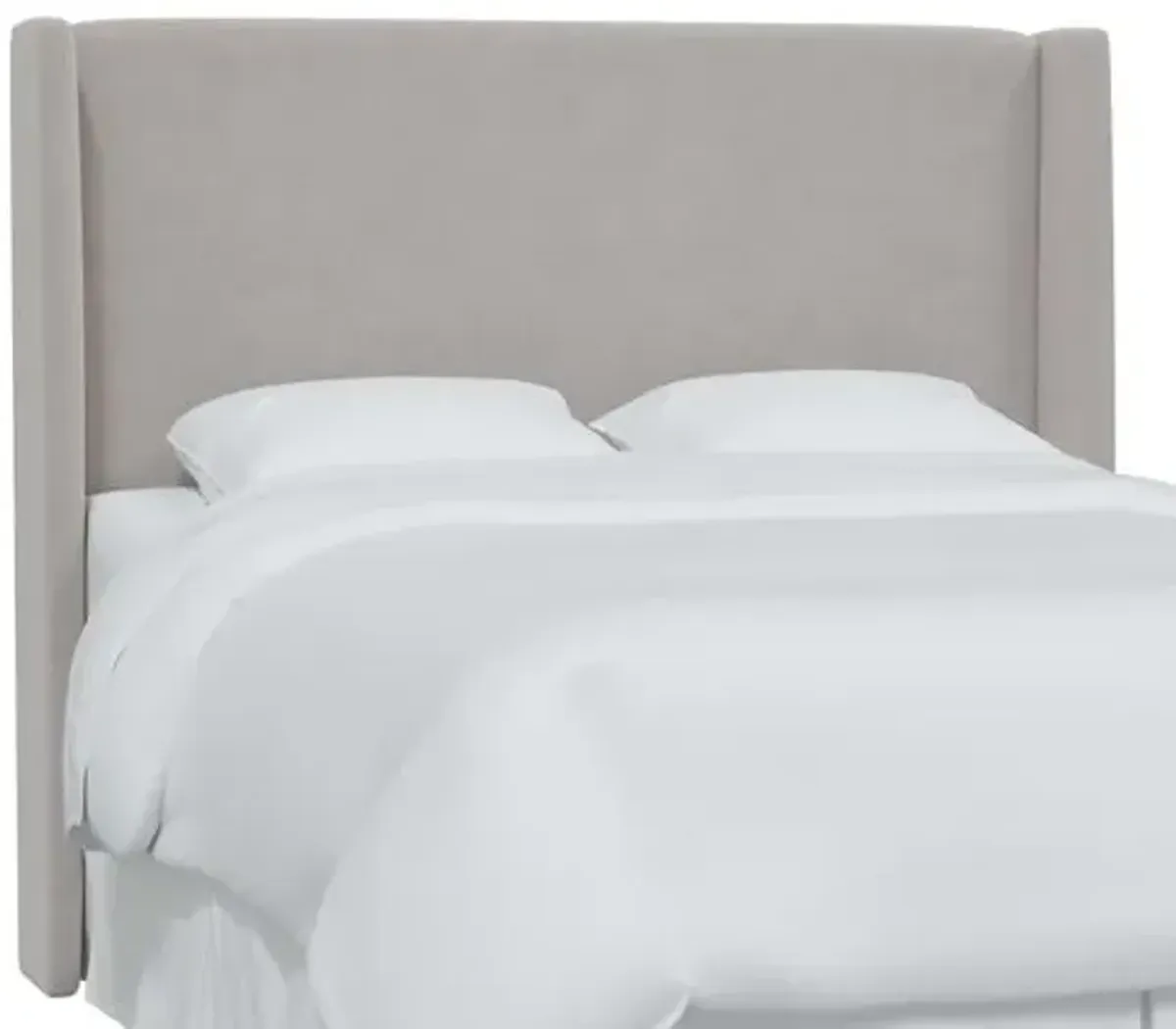 Kelly Velvet Wingback Headboard - Gray