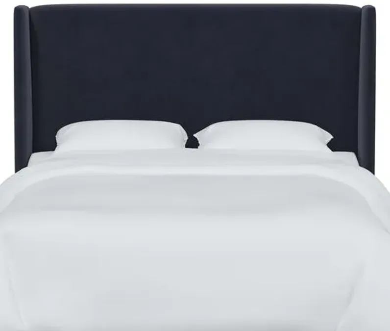 Kelly Velvet Wingback Headboard - Blue