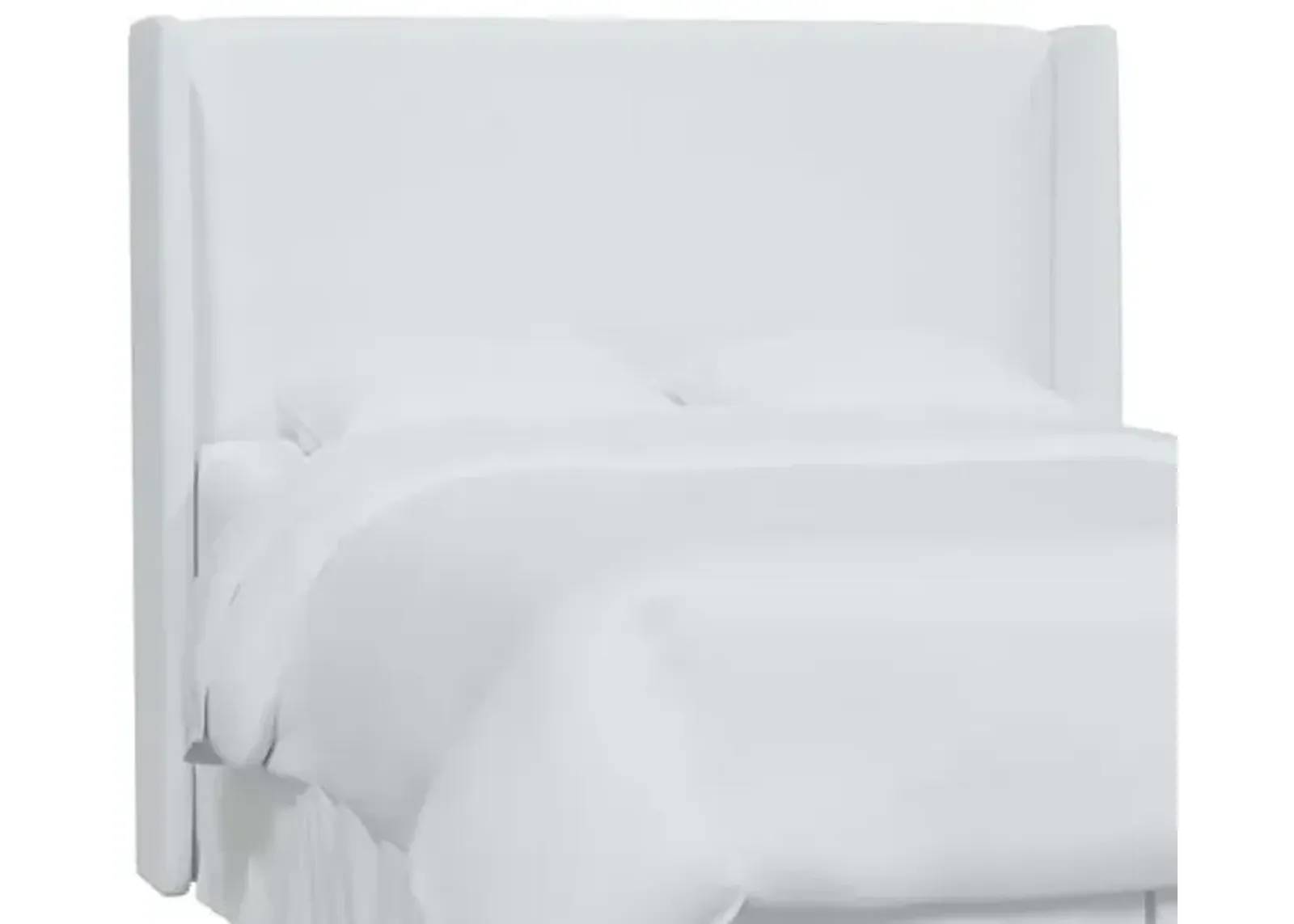 Kelly Linen Wingback Headboard - Handcrafted - White