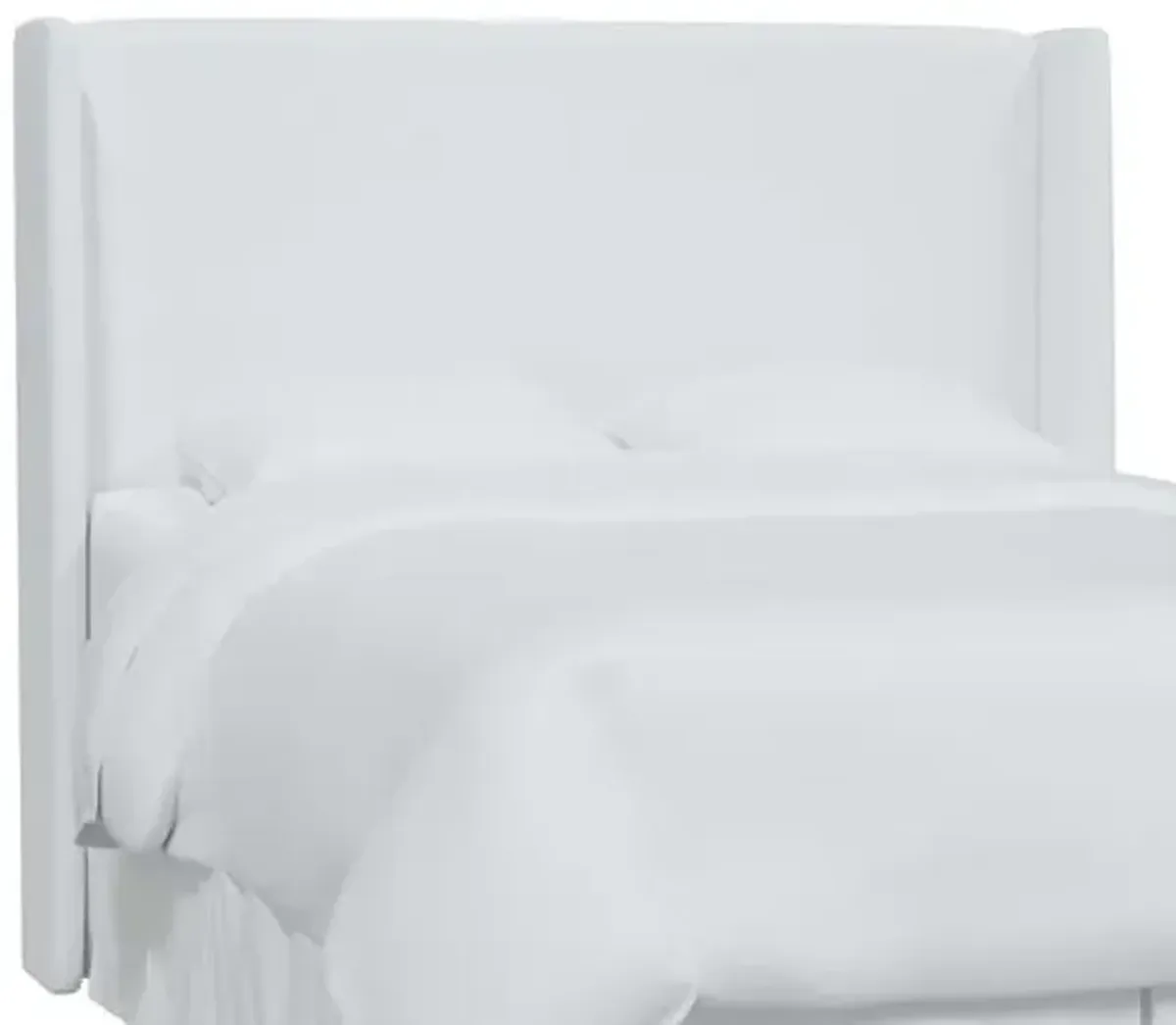 Kelly Linen Wingback Headboard - Handcrafted - White