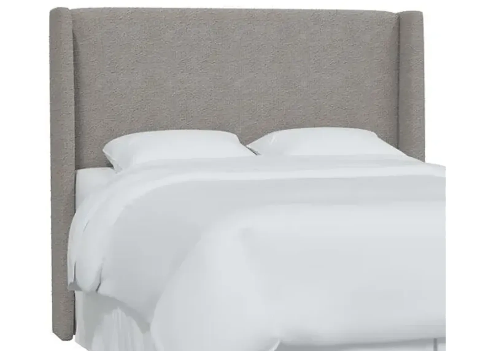 Kelly Bouclé Wingback Headboard - Gray