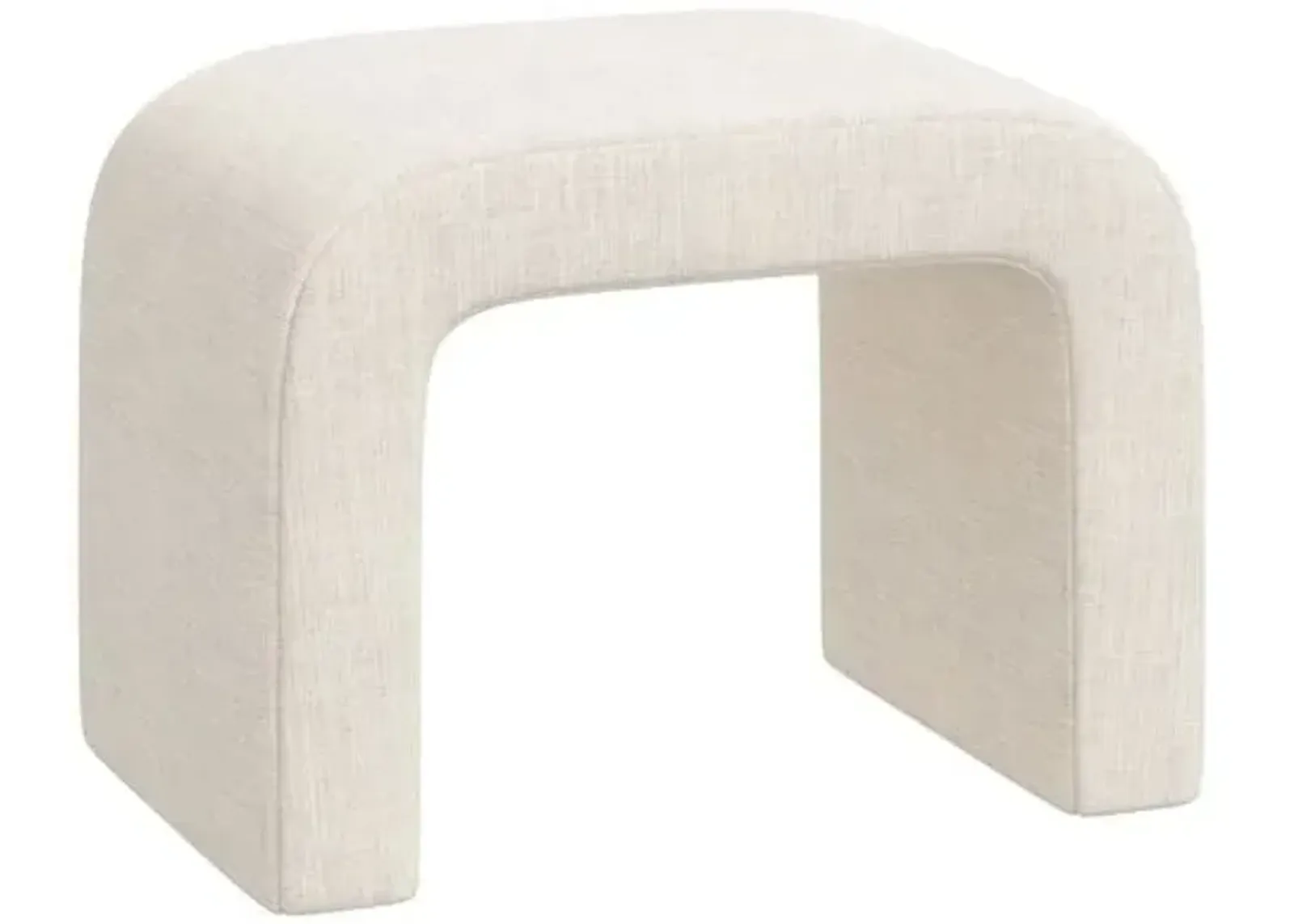 Celia Waterfall Linen Ottoman - Ivory