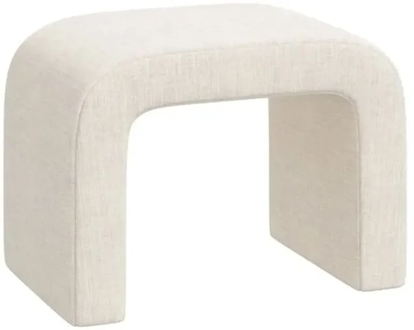 Celia Waterfall Linen Ottoman - Ivory