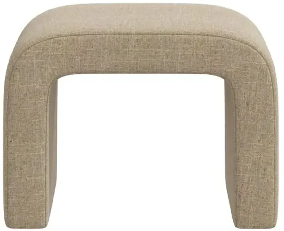 Celia Waterfall Linen Ottoman - Brown