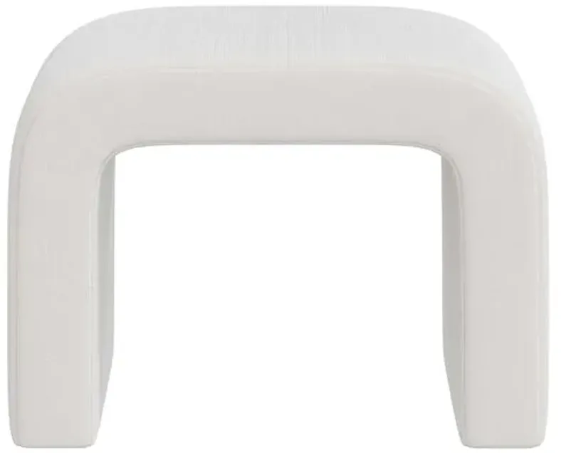 Celia Waterfall Velvet Ottoman - White