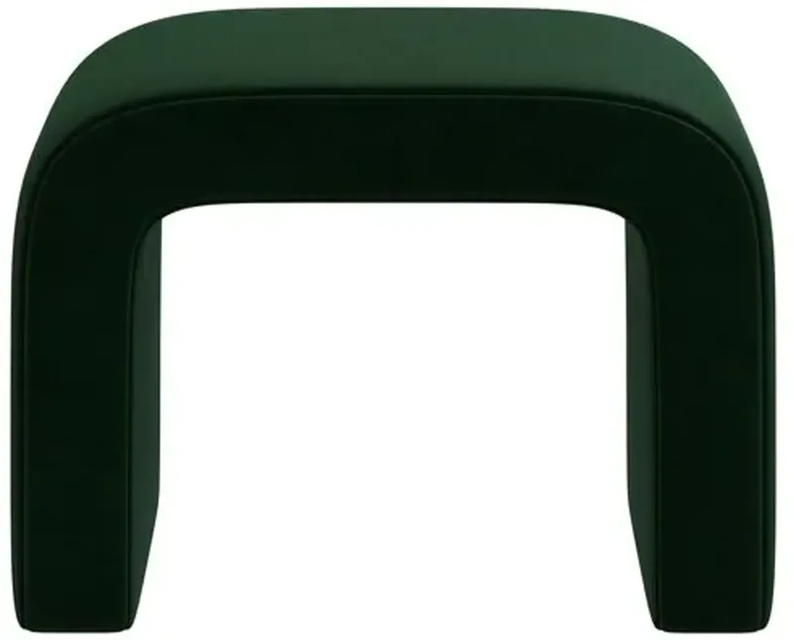 Celia Waterfall Velvet Ottoman - Green