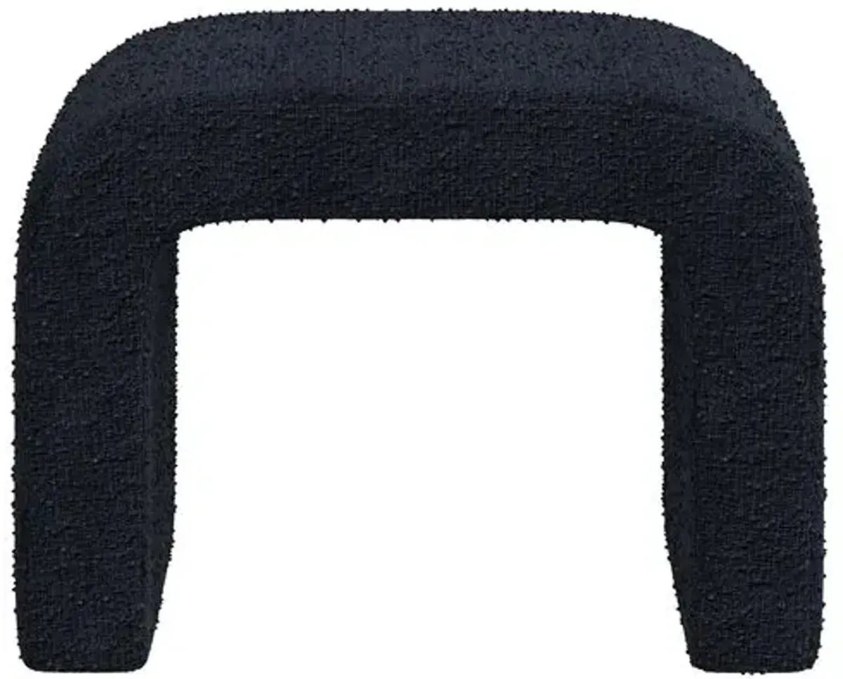 Celia Waterfall Boucle Ottoman - Black