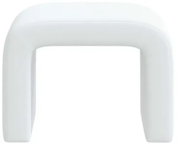 Celia Waterfall Linen Ottoman - White