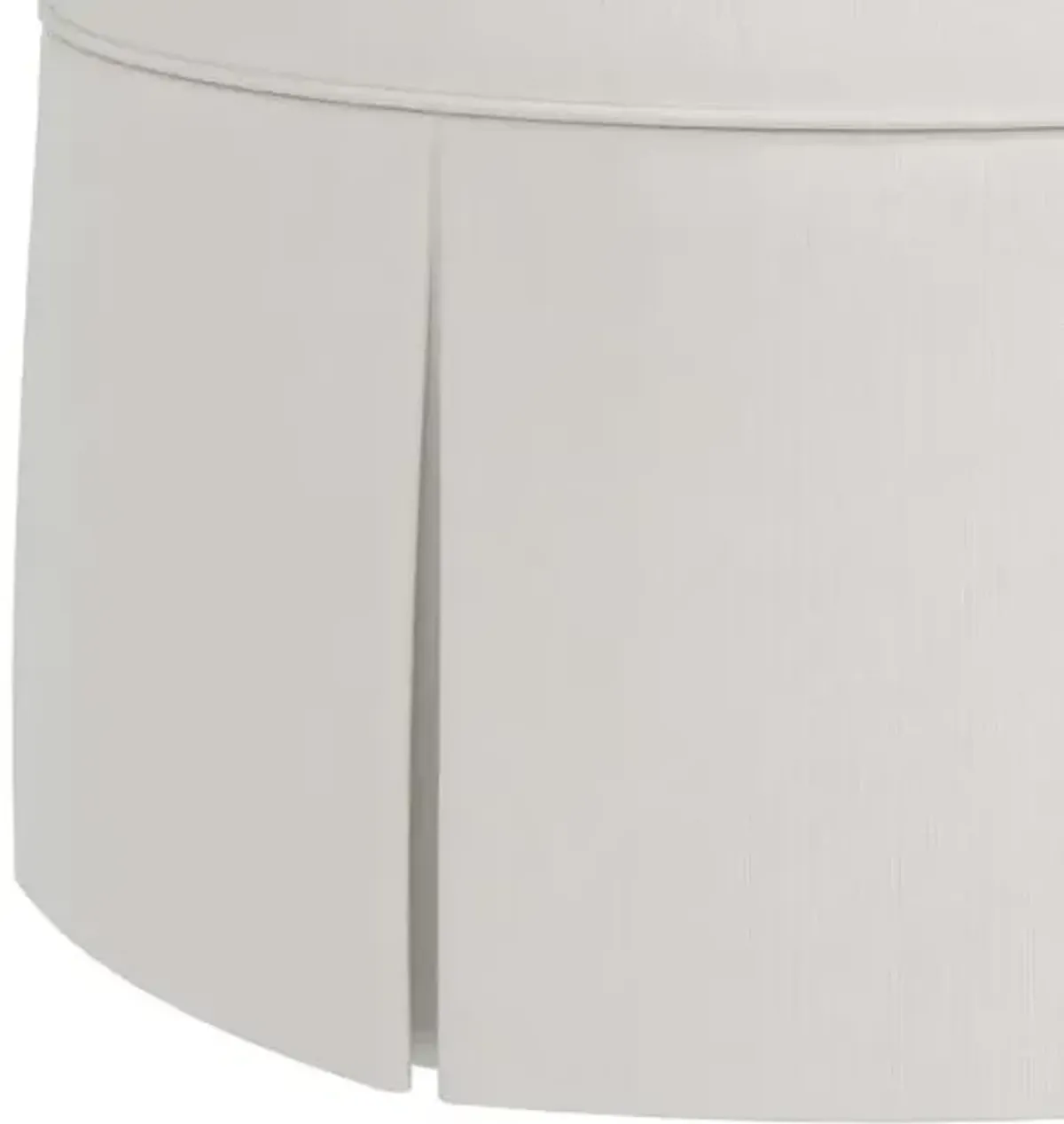 Liza Velvet Skirted Ottoman - White