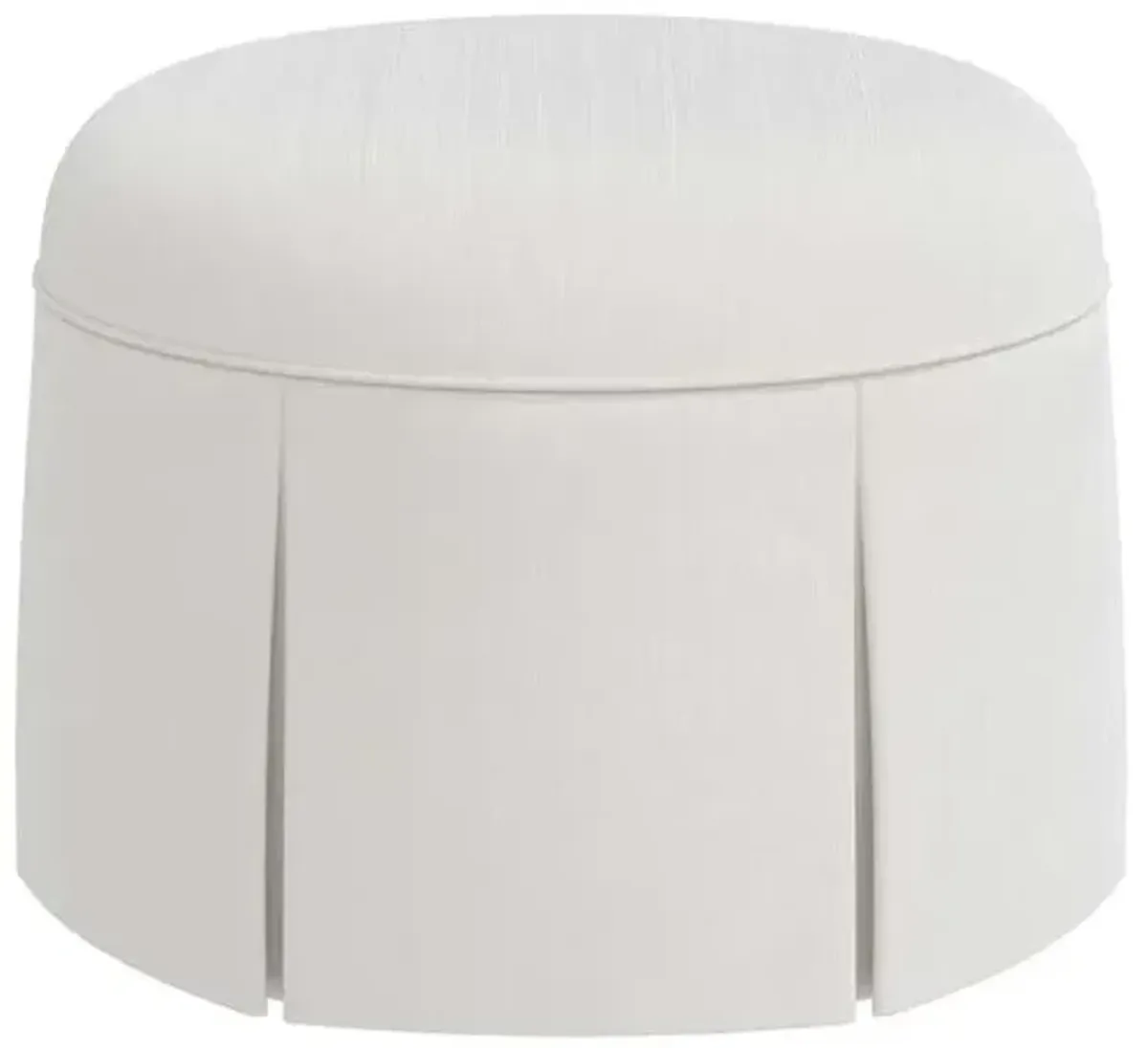 Liza Velvet Skirted Ottoman - White