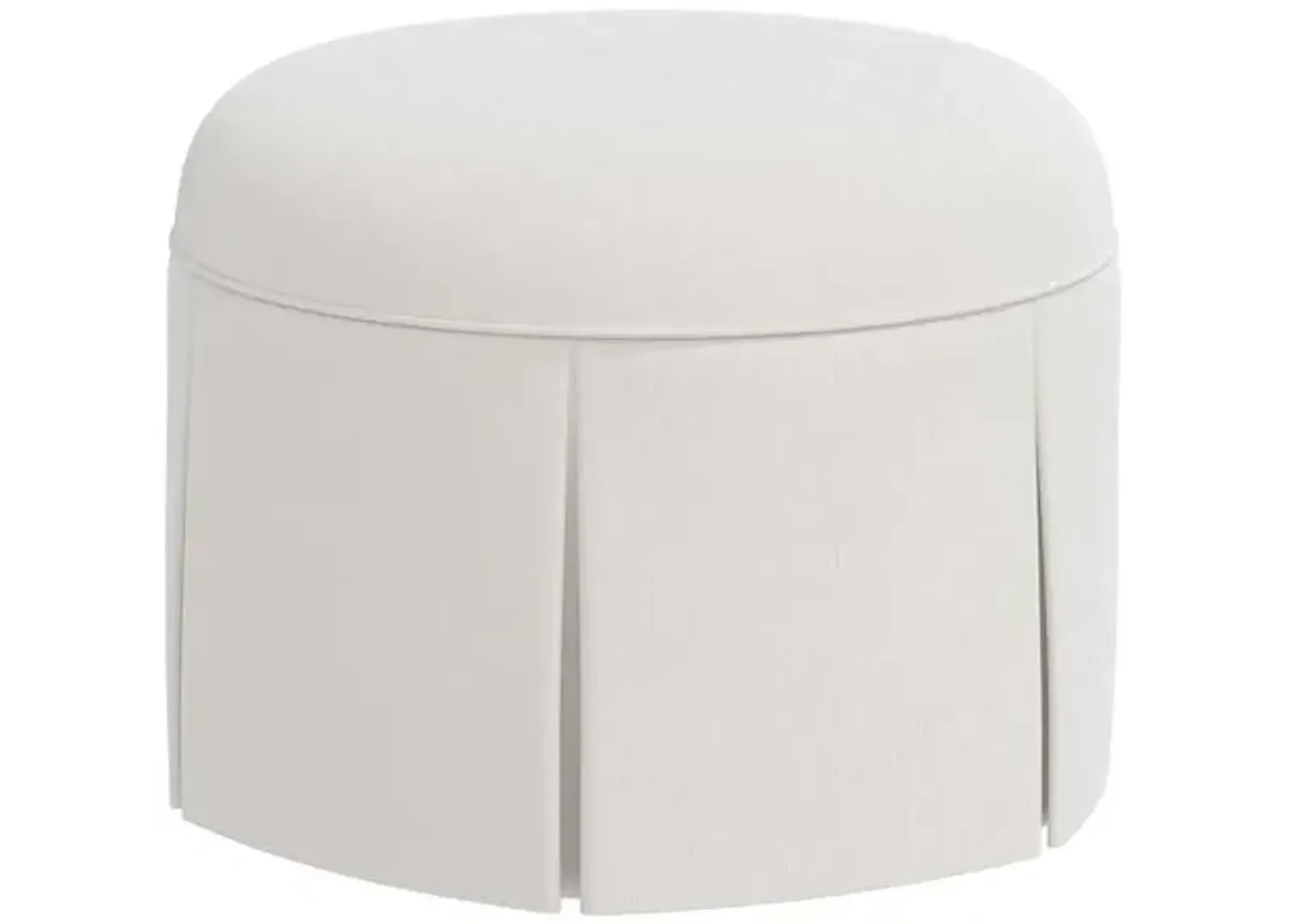 Liza Velvet Skirted Ottoman - White