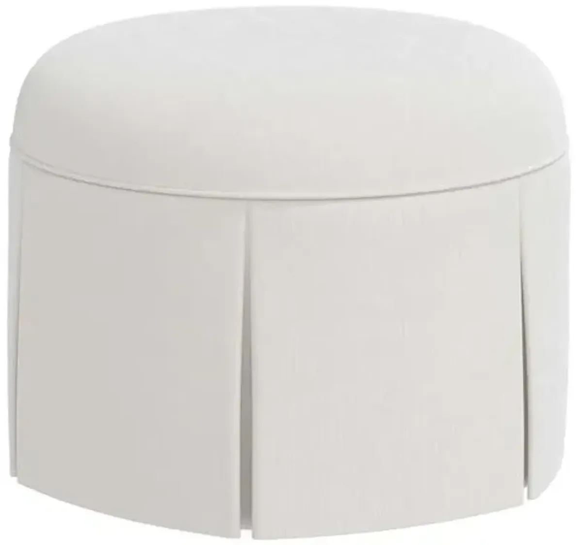 Liza Velvet Skirted Ottoman - White