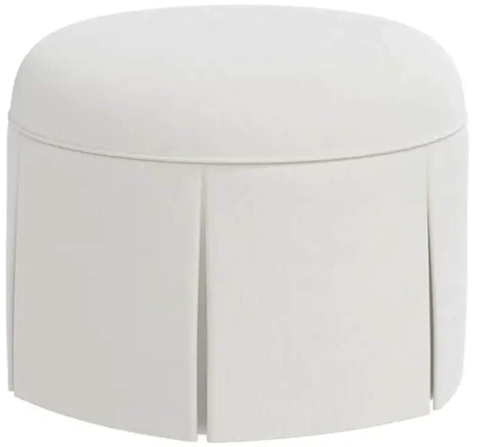 Liza Velvet Skirted Ottoman - White