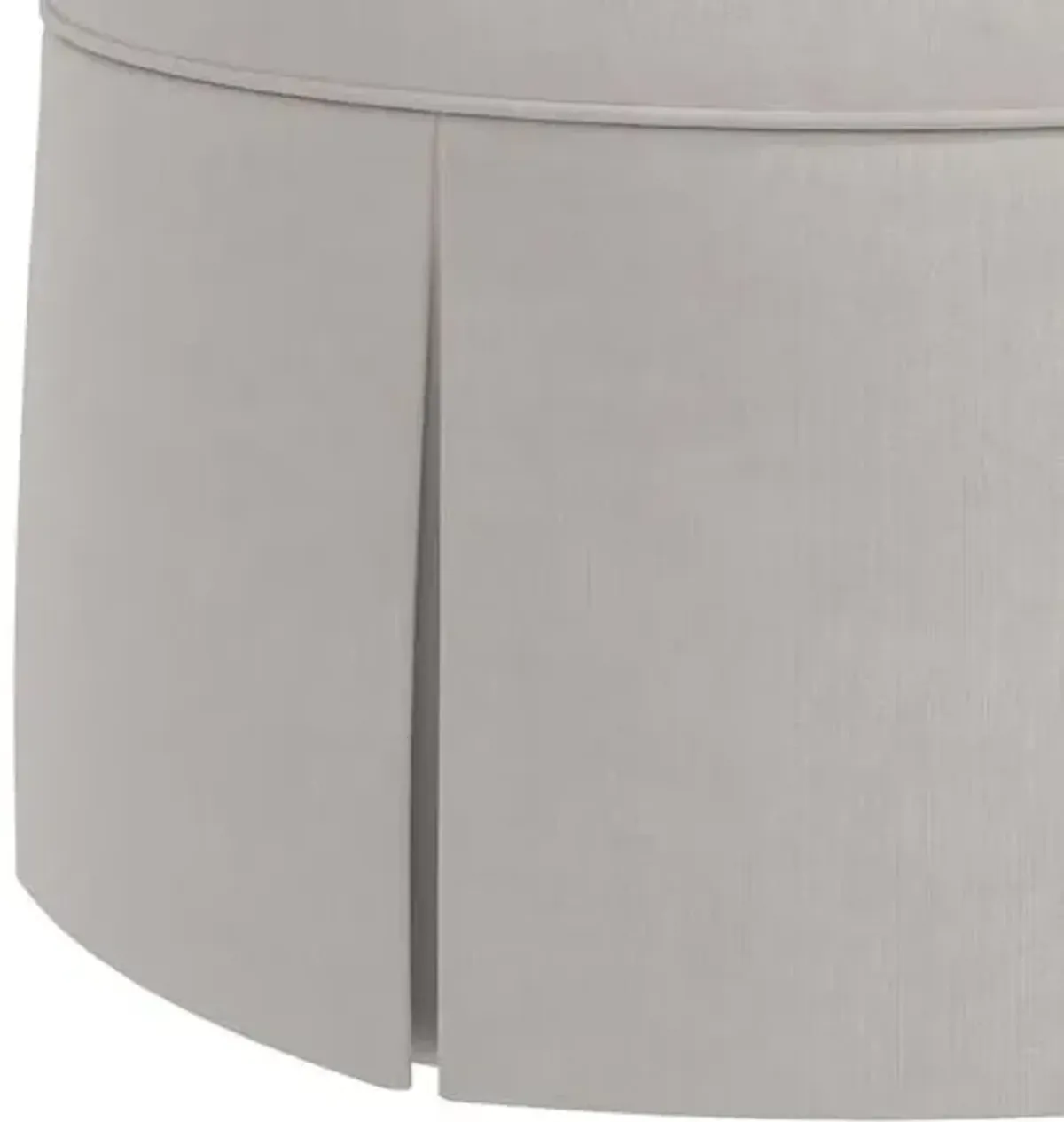 Liza Velvet Skirted Ottoman - Gray