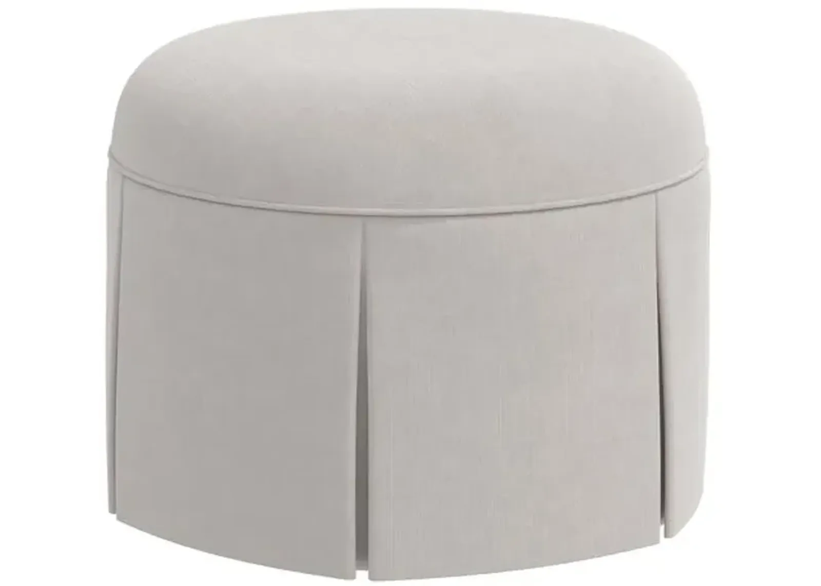 Liza Velvet Skirted Ottoman - Gray