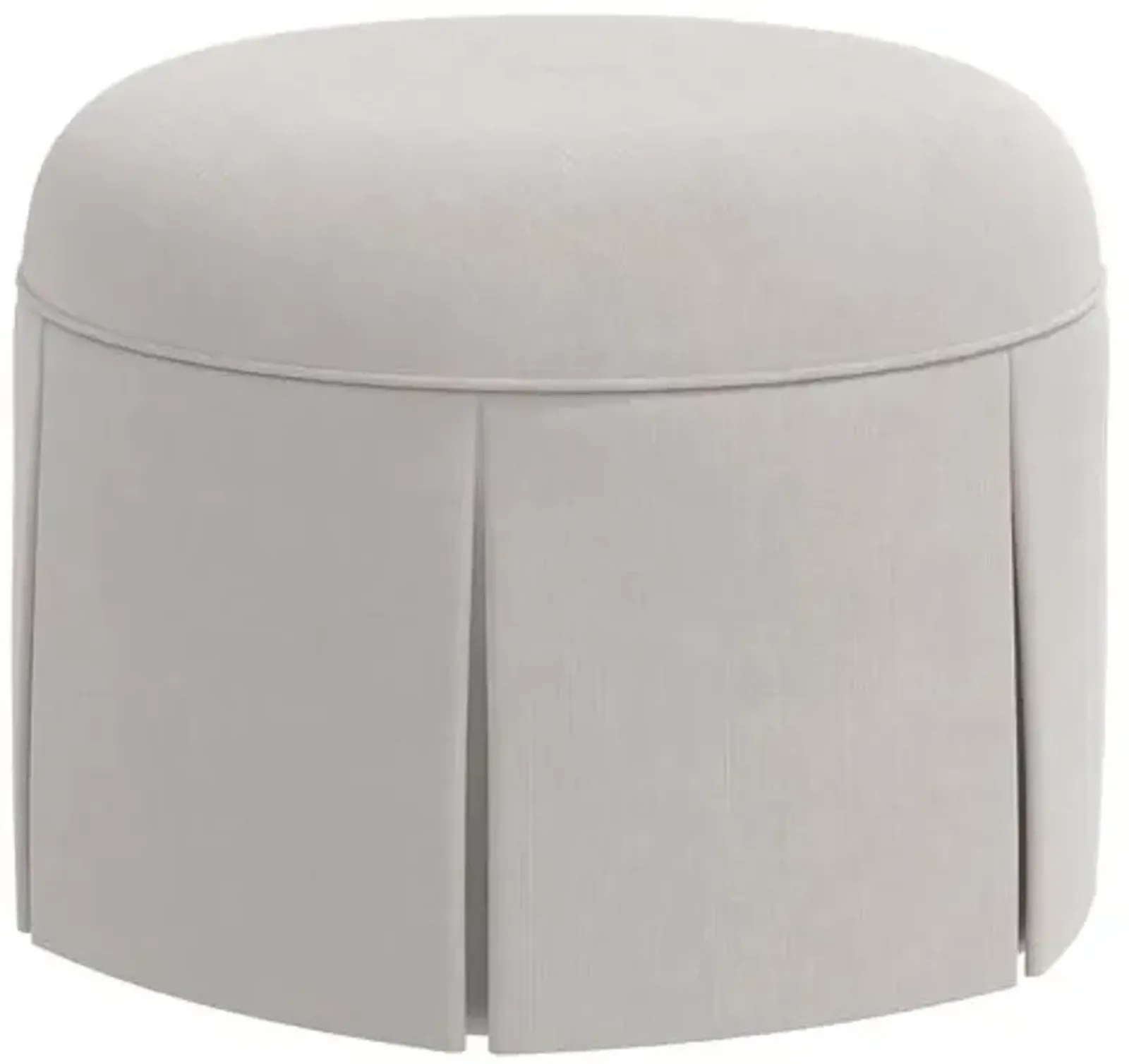 Liza Velvet Skirted Ottoman - Gray