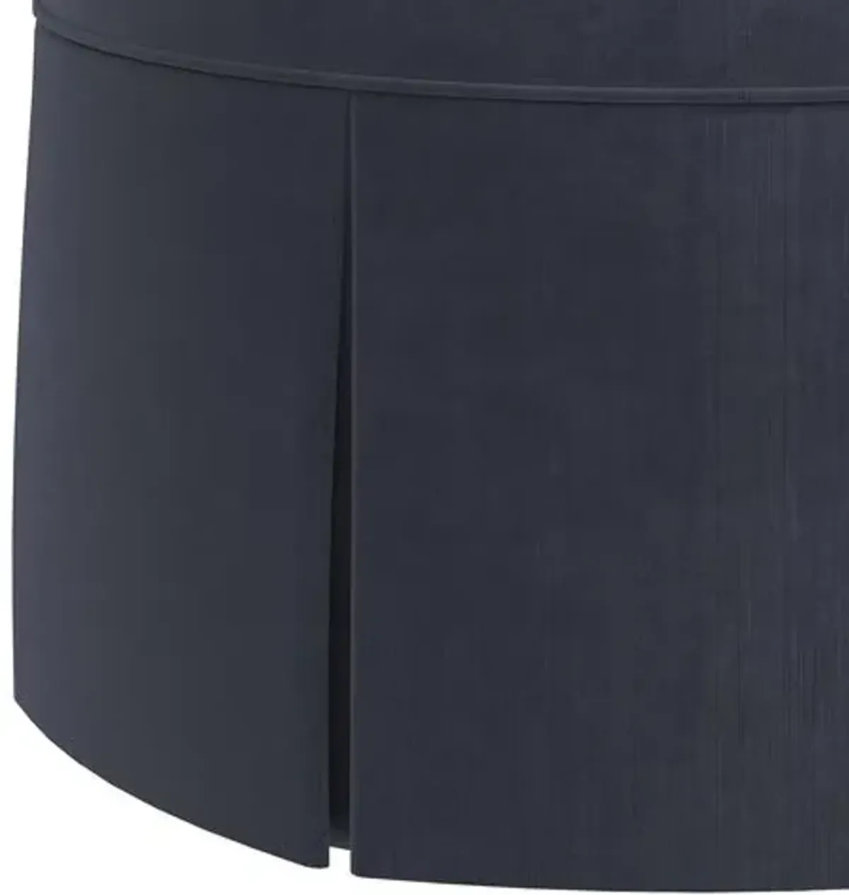 Liza Velvet Skirted Ottoman - Blue