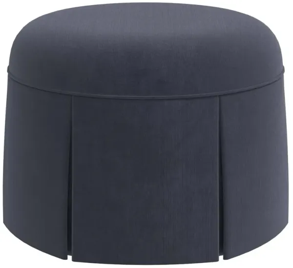 Liza Velvet Skirted Ottoman