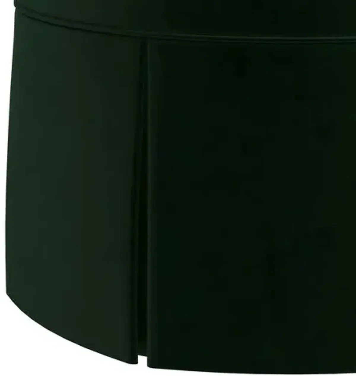 Liza Velvet Skirted Ottoman - Green