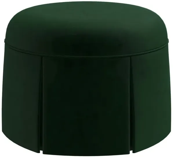 Liza Velvet Skirted Ottoman