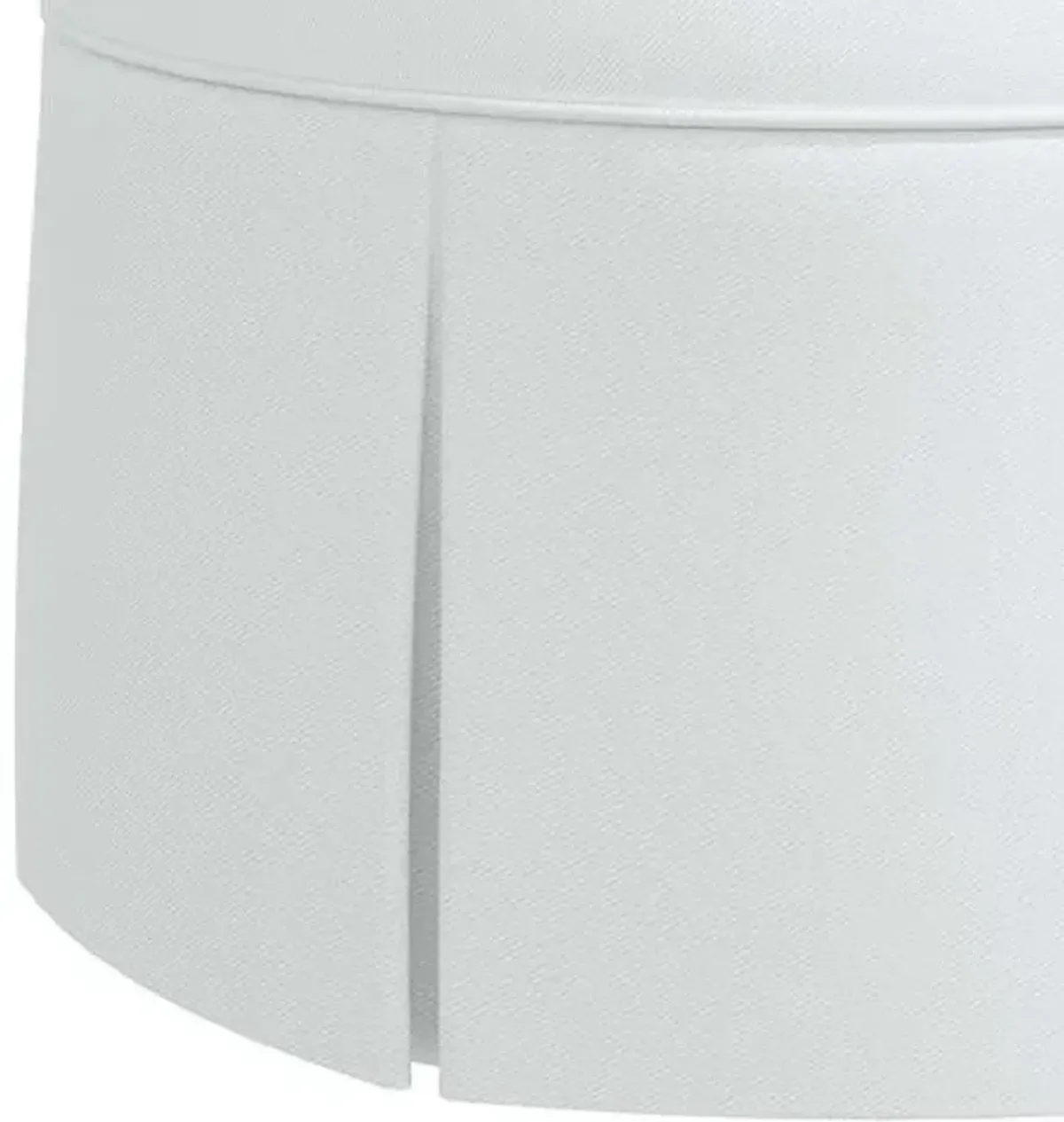 Liza Linen Skirted Ottoman - Handcrafted - White