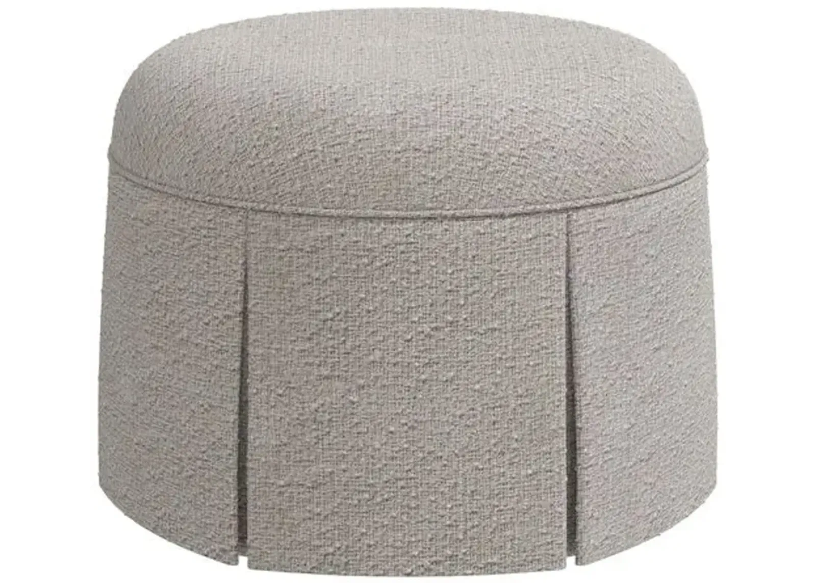 Liza Boucle Skirted Ottoman - Handcrafted - Gray